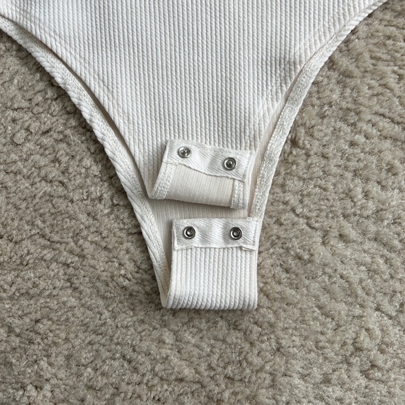 A New Day Cream Ribbed Square Neck Bodysuit - XS - Picture 3 of 4